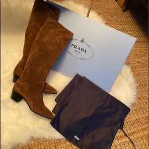 Prada Stretch Suede Boots